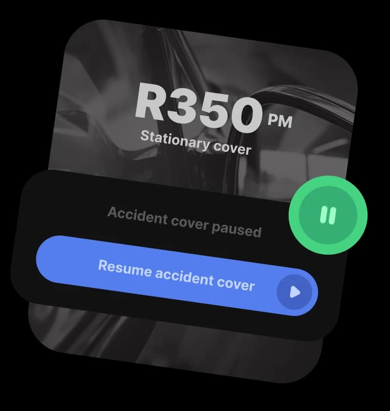 Illustration of the Naked app showing CoverPause stationary cover saving on premium
