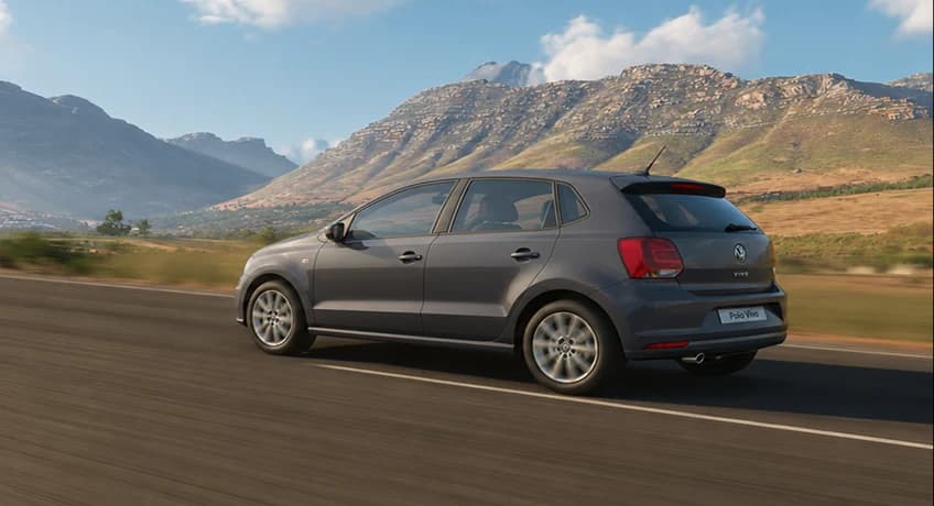 2025 VW Polo Vivo driving on a scenic road